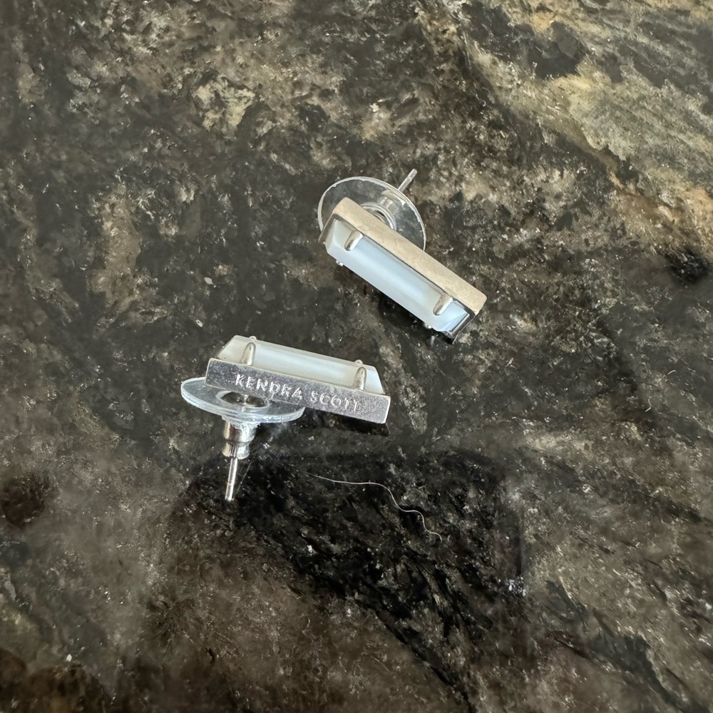 Silver & White Kendra Scott Earrings